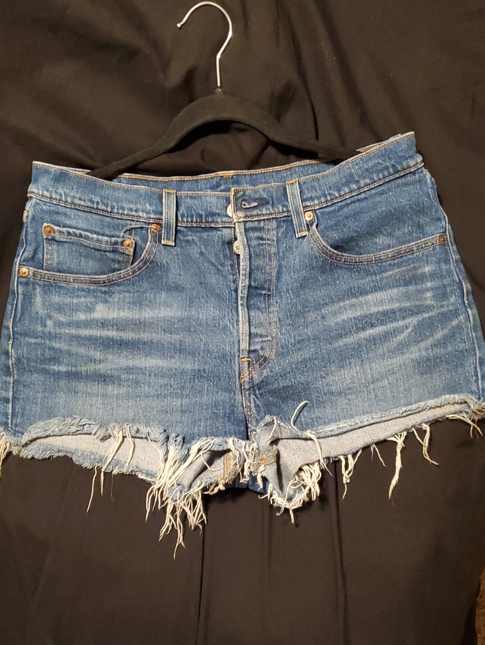 Summer Levi's Blue Distressed Denim Cutoff Shorts